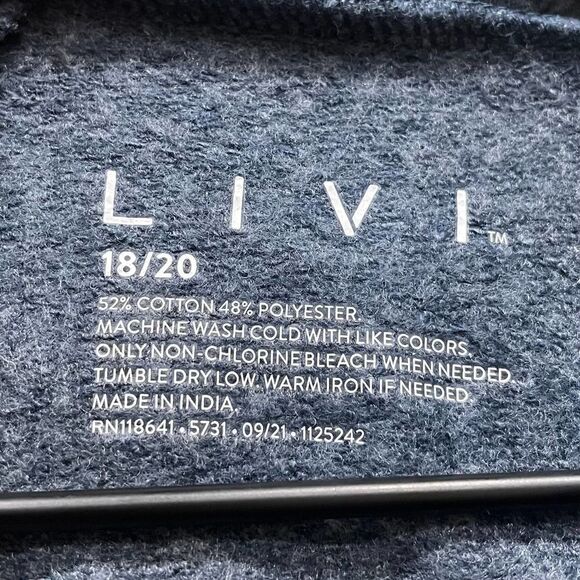 NWT LIVI Blue Tie-Dye Zip Up Sweatshirt - Size: 18/20 - Picture 5 of 9